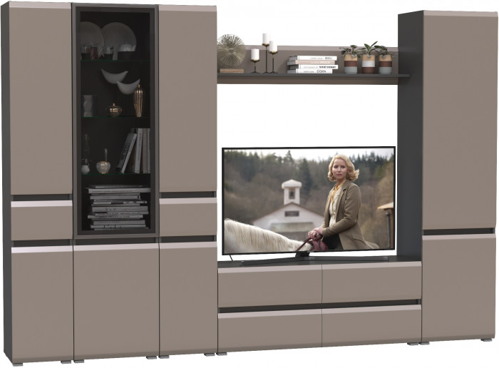 Сидней Комплектация № 059, корпус: антрацит/фасады: МДФ веллюто капучино