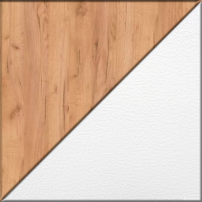 Лидер-8 Стол + Тумба МД 3.15, белый шагрень/крафт золото