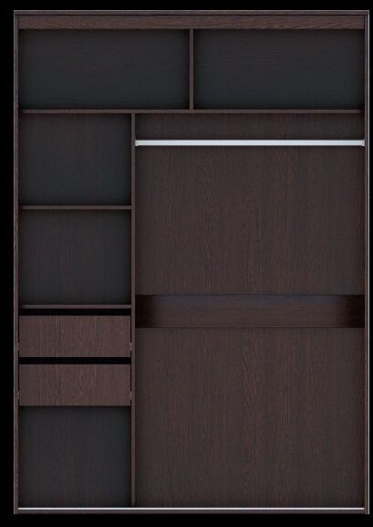 Шкаф-купе Комфорт 12 Прайм с фигурными зеркалами 1500 (Венге)