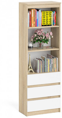 Мори Стеллаж МСТ600.3, дуб сонома/белый