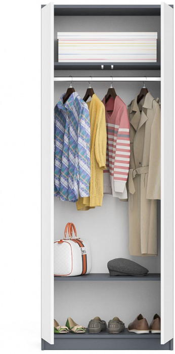 Мори Шкаф МШ800.1, графит/белый