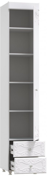 Шкаф-пенал 1дв. (гл.560) с ящиками Италия ИТ-35 белое дерево