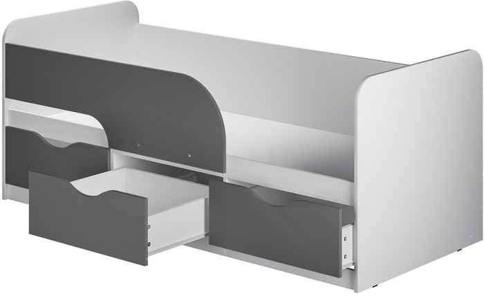 Кровать детская Стандарт КР-22 НЕВ, Белый, Серый