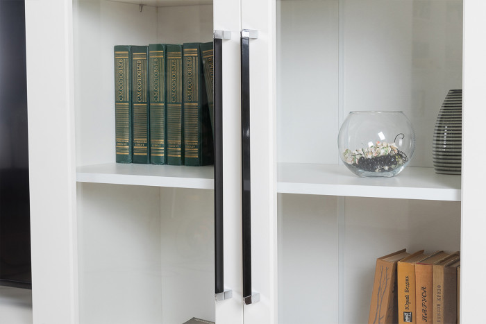 Валенсия Гостиная № 122, ЛДСП белый шагрень/МДФ белый шагрень