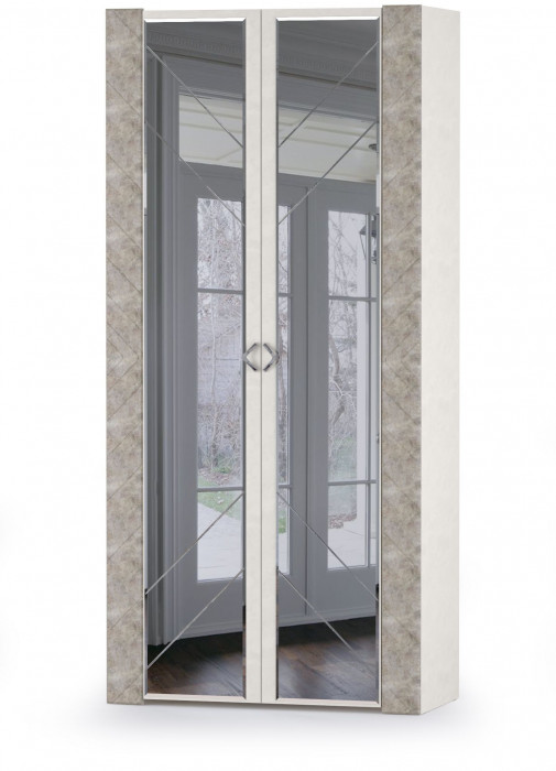 Амели Спальня № 10 Шкафы 08.49 + 13.133 + 08.49 + Кровать 11.31 + под. ортопед + Комод 13.107, цвет шёлк. камень/бетон чикаго беж, 1600х2000 мм, б/м