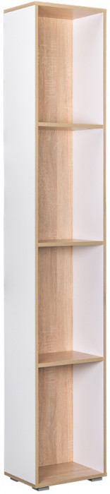 Куба Стеллаж 13.141, цвет дуб сонома/белый премиум, ШхГхВ 38х25,9х210,6 см.