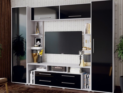 Гостиная Гармония Черный глянец/белый