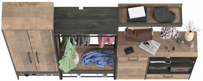 Трувор Прихожая 233, дуб гранж песочный/интра