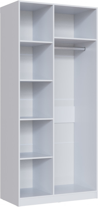 Шкаф 2-х створчатый Апполия, Белый/Белый дуб