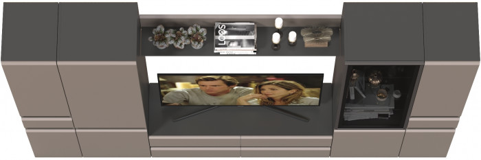 Сидней Комплектация № 060, корпус: антрацит/фасады: МДФ веллюто капучино