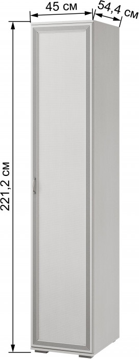 Ливорно Пенал с полками ЛШ-21 ясень анкор светлый патина серебро