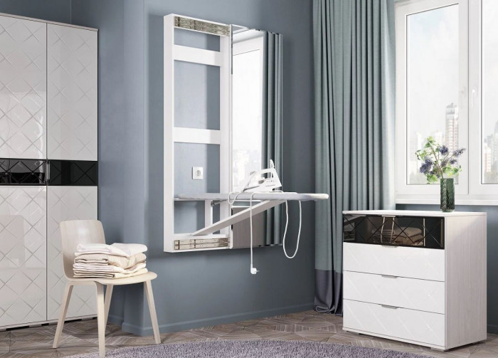 Гладильная доска "Смарт" с зеркалом белый