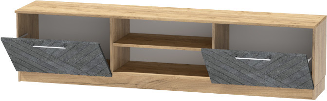 Тумба-2 под ТВ напольная "Иннэс-7", Крафт золотой/Бетон графит