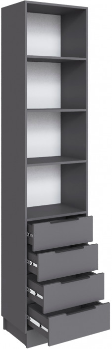 Шкаф Мадрид, композиция 20, Графит серый/Белый