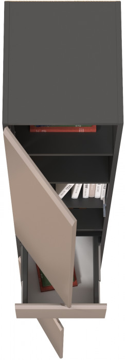 Сидней 13.202 Шкаф с ящиком, корпус антрацит/фасады: МДФ веллюто капучино