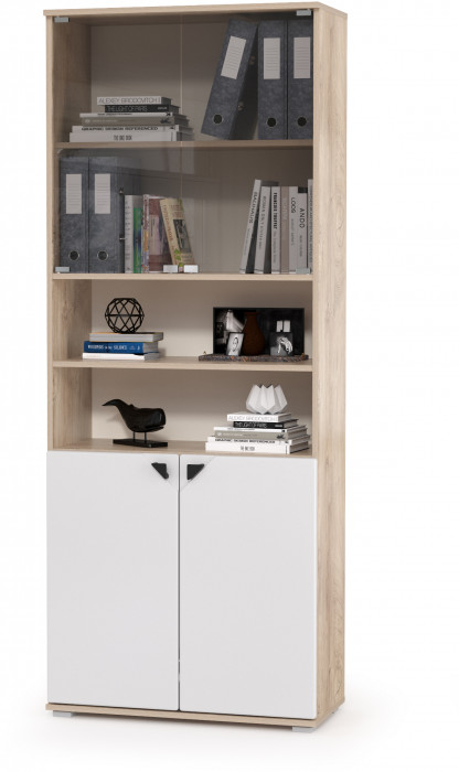 Бостон № 28, дуб эндгрейн элегантный/фасады МДФ милк рикамо софт