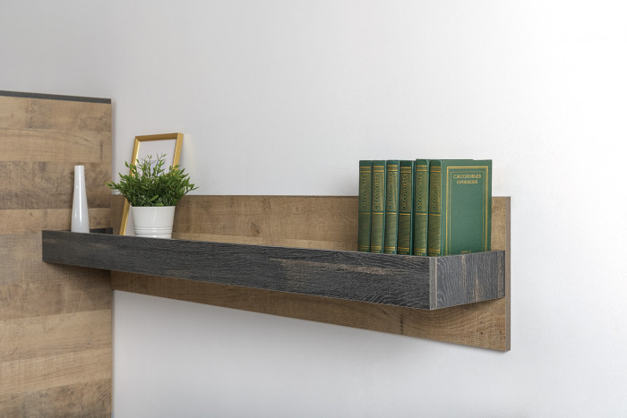 Трувор 13.70 Тумба под ТВ + 13.151.01 Стеллаж + 15.60 Полка, дуб гранж песочный/интра