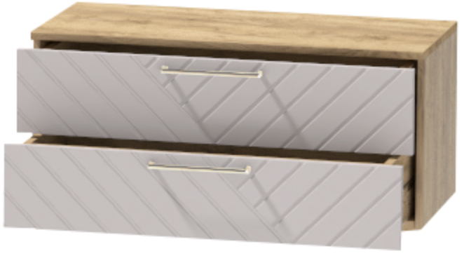 Тумба-5 прикроватная подвесная "Иннэс-7", Крафт золотой/Грэй софт