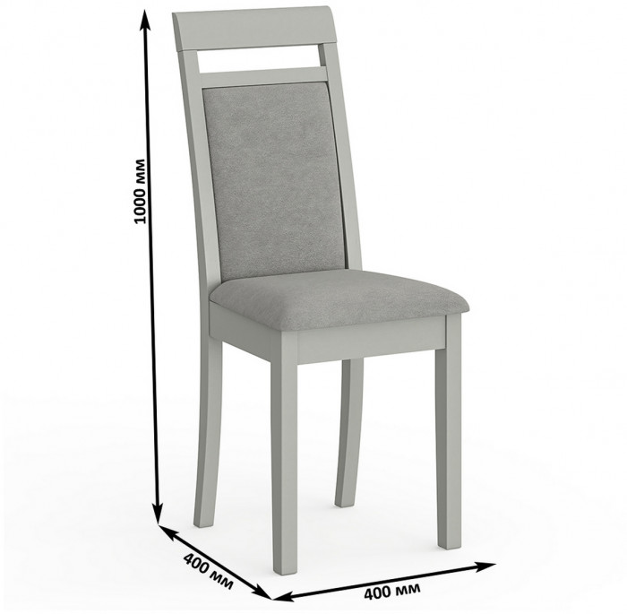 Два стула Мебель--24 Гольф-12 разборных, цвет серый, обивка ткань велюр серый 63, ШхГхВ 40х40х100 см., от пола до верха сиденья 47 см.(мягкая спинка)