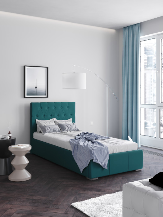 Октавия Кровать интерьерная 900 бирюза ромб, ортопед