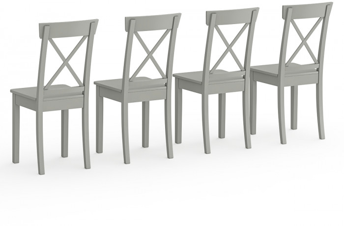 Четыре стула Мебель--24 Гольф-14 разборных, цвет серый, деревянное сиденье серое, ШхГхВ 41х42х95 см., от пола до верха сиденья 47 см.