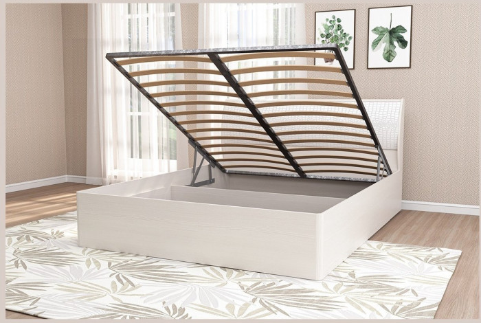 Кэт-6 Бодега/Caiman Белый Кровать 1,6 арт.033-М (Бодега/Caiman Белый)