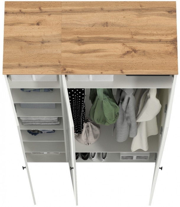 Остин Набор шкафов 01, белый шагрень/дуб крафт золотой