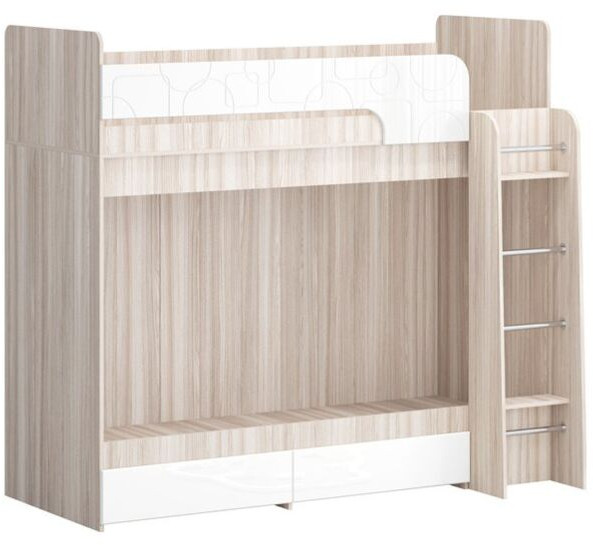 Двухъярусная кровать Бемби МДФ NEW, ясень (Мята, Ясень шимо светлый)