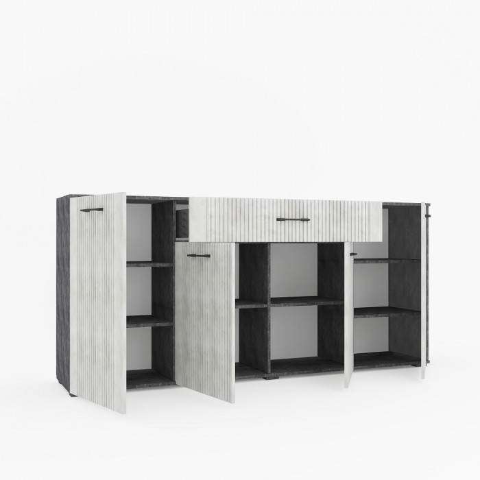 Комод для спальни "Денвер" - Бетон спаркс/Перламутр жемчуг