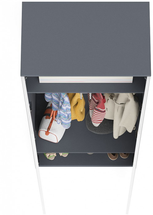 Мори Шкаф МШ800.1, цвет графит/белый, ШхГхВ 80,4х50,4х209,6 см.