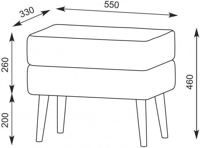 Банкетка 6-5138ТКШтем.серый Тифани, ткань тёмно-серая