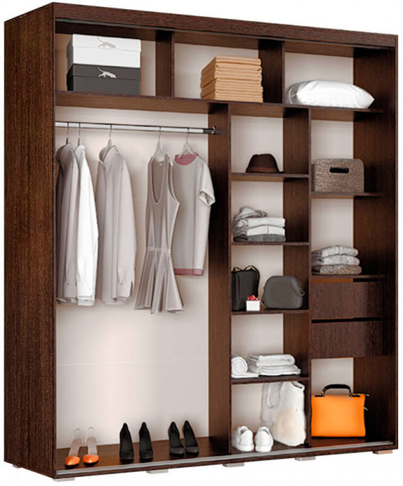 Шкаф-купе "Крафт-5" (1962х2176х591) венге