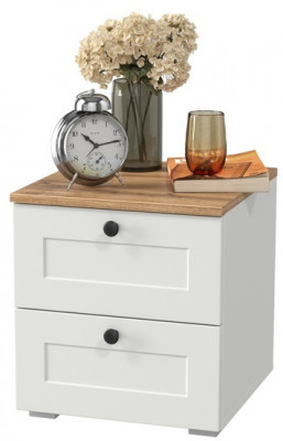 Остин 16.152 Тумба прикроватная, цвет белый шагрень/дуб крафт золотой, ШхГхВ 40х41,9х43,9 см.