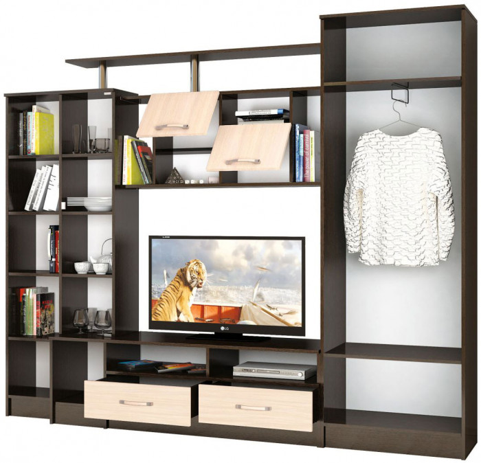 Гостиная Оскар-5 (2500*1920*450) венге/дуб молочный