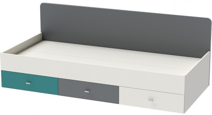 Клео К-1 Кровать Арт.010 (Графит/Миндаль/Солнечный)