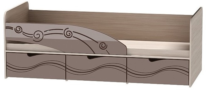 Детская кровать Бриз-3 80х190, волна (Антарктида/Белый/Правый)