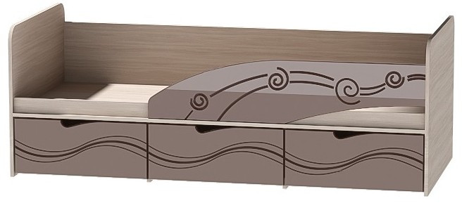 Детская кровать Бриз-3 80х190, волна (Антарктида/Белый/Правый)