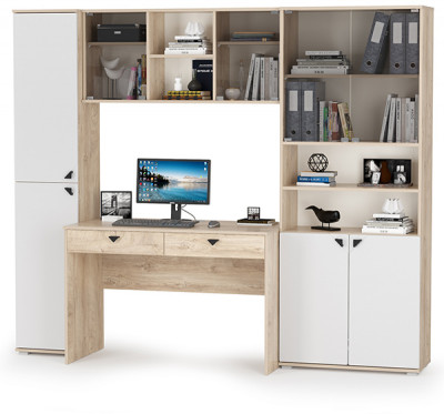 Бостон № 31, дуб эндгрейн элегантный/фасады МДФ милк рикамо софт