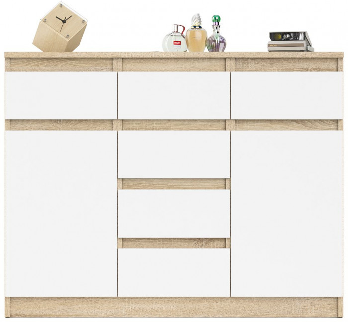 Мори Комод МК1200.4, дуб сонома/белый