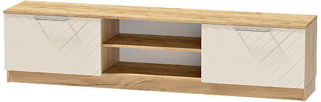 Тумба-2 под ТВ напольная "Иннэс-7", Крафт золотой/Тирамису матовый