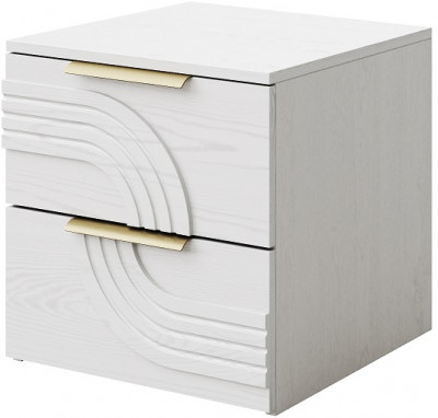 Прикроватная тумбочка "Монтиз" - Белый текстурный/Корунд джелато