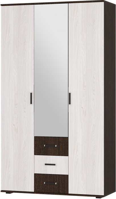 Шкаф трехдверный Белла, венге/ясень белый