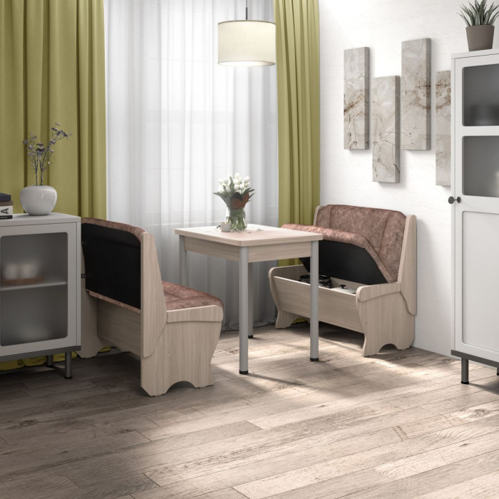 Кухонный набор скамья 950 Лотос - стол Ирис / ясень светлый/коньяк