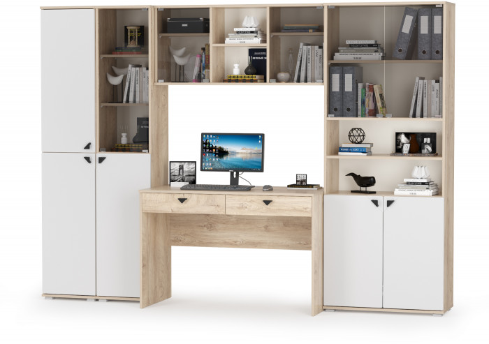 Бостон № 32, дуб эндгрейн элегантный/фасады МДФ милк рикамо софт