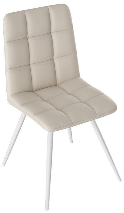 Бруно Стул (конус Т3) (Черный муар матовый/Кожзам Белый)