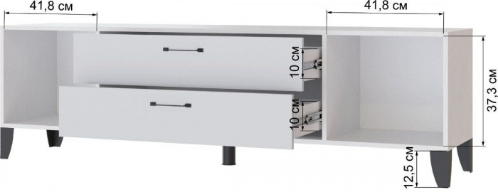 Тумба ТВ Парус-13 белый/серый камень