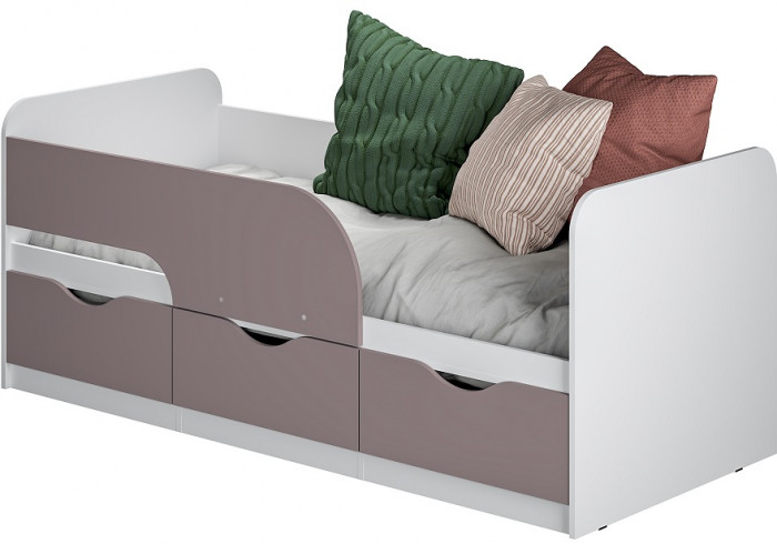 Кровать детская Стандарт КР-22 НЕВ, Белый, Розовый