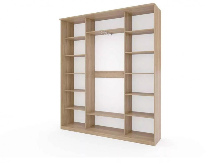 Шкаф купе Модерн 2362х450 4-х дверный 3-х секционный зеркальный ясень