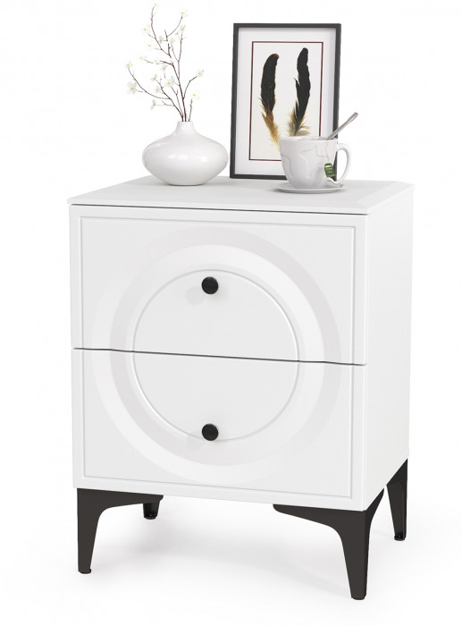 Валенсия Спальня № 12, цвет ЛДСП белый шагрень/чёрный/МДФ белый шагрень/ткань велутто 19, ортопед есть, сп. м. 1600х2000 мм., б/м