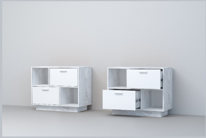 Эго Тумба Т-1 ПД (Камень Темный/Бетон Светлый)